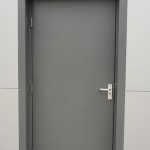 grey exit door