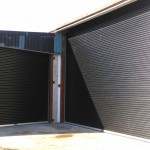 2 x Black Industrial Roller Doors